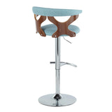 Gardenia - Mid Century Modern Adjustable Barstool With Swivel With Rounded T Footrest (Set of 2) - Furniture Home Direct