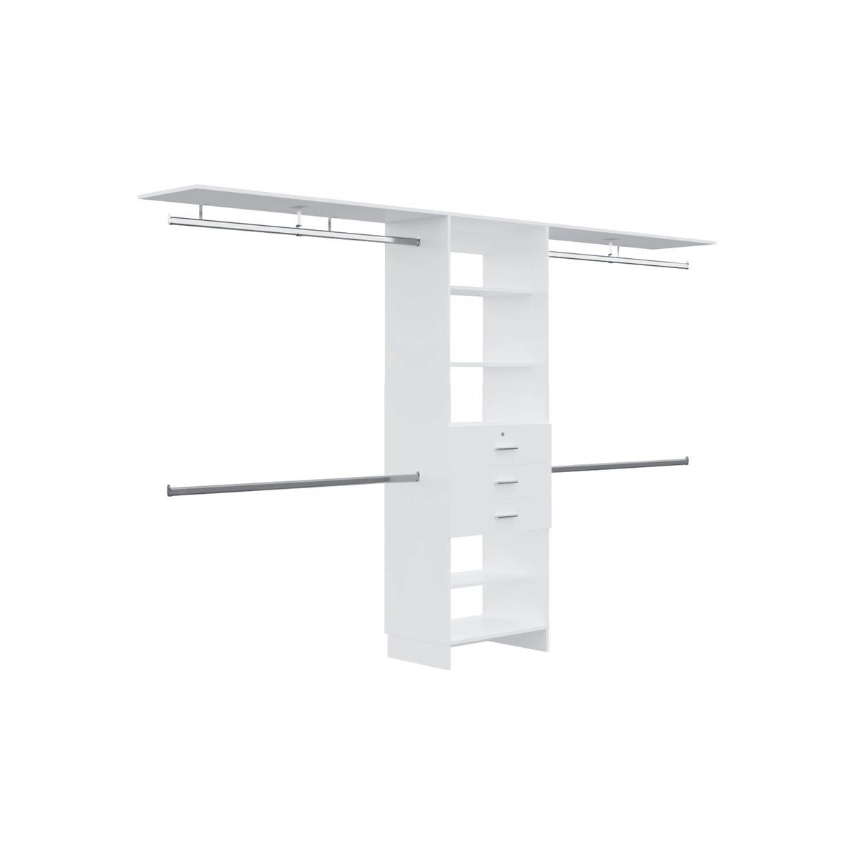 Closet System With 3 Drawers And 5 Shelves Modular White - Furniture Home Direct