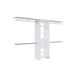 Closet System With 3 Drawers And 5 Shelves Modular White - Furniture Home Direct