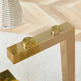 Dining Table Round Glass Top With Metal Base Finish Gold - Furniture Home Direct
