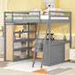 Loft Bed With Ladder, Shelves, And Desk - Furniture Home Direct