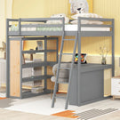 Loft Bed With Ladder, Shelves, And Desk - Furniture Home Direct