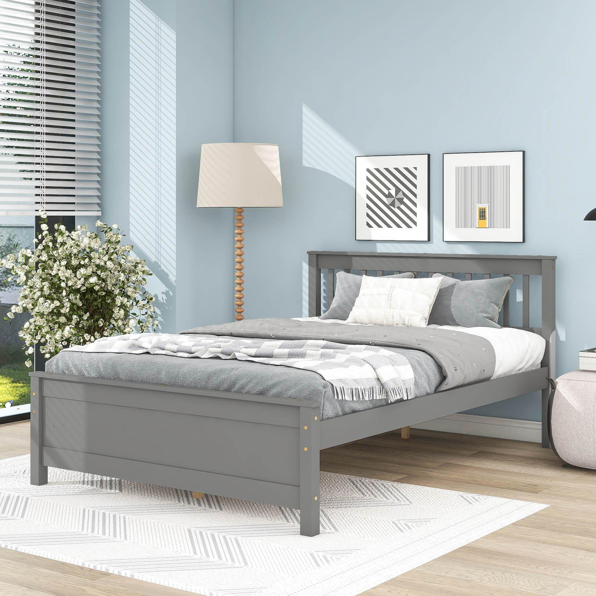 Bed With Headboard And Footboard For Kids, Teens, Adults, With A Nightstand - Furniture Home Direct