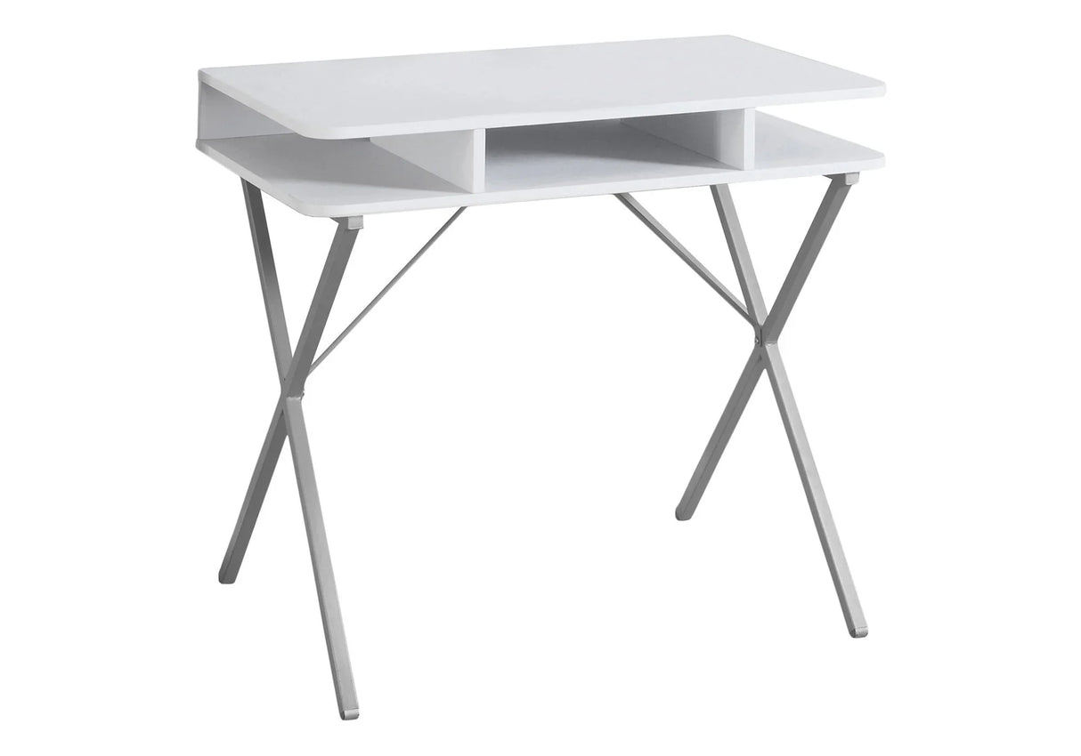 Computer Desk For Home Office, Laptop, Storage Shelves, Modern Convenient Design - White - Furniture Home Direct