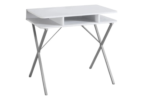 Computer Desk For Home Office, Laptop, Storage Shelves, Modern Convenient Design - White - Furniture Home Direct