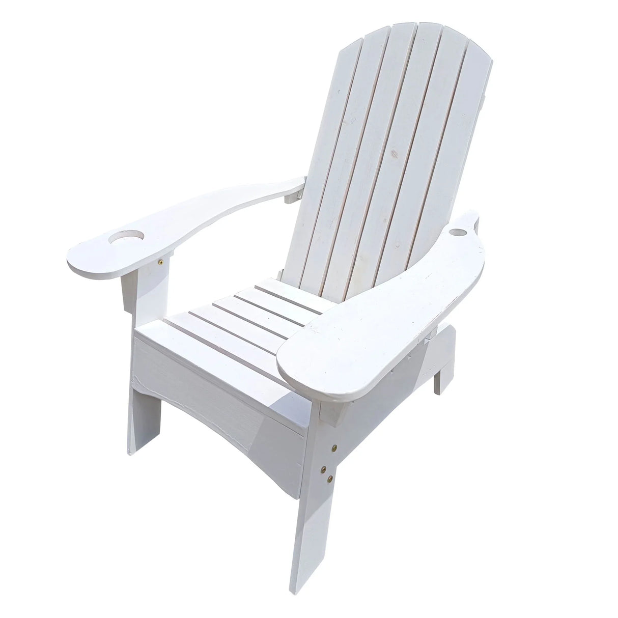 Outdoor Or Indoor Wood Adirondack Chair With An Hole To Hold Umbrella, On The Arm - Furniture Home Direct