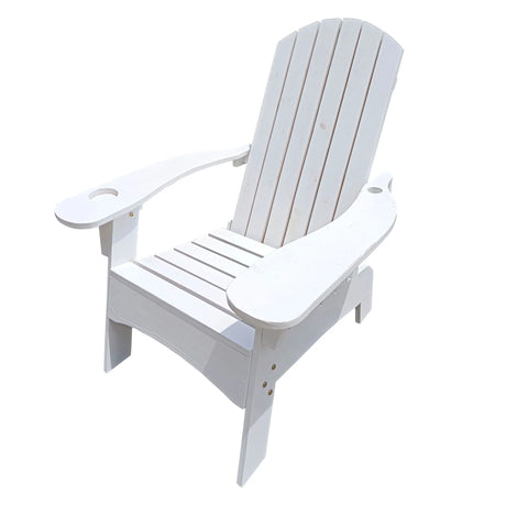 Outdoor Or Indoor Wood Adirondack Chair With An Hole To Hold Umbrella, On The Arm - Furniture Home Direct