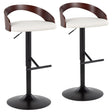 Grotto - Contemporary Adjustable Barstool With Swivel & Straight T Footrest (Set of 2) - Furniture Home Direct