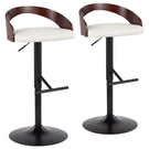 Grotto - Contemporary Adjustable Barstool With Swivel & Straight T Footrest (Set of 2) - Furniture Home Direct