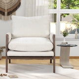 Mid-Century Modern Velvet Accent Chair, Leisure Chair With Solid Wood And Thick Seat Cushion For Living Room, Bedroom, Studio - Furniture Home Direct