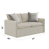 Upendo - Pattern Linen Loveseat With 2 Toss Pillows - Beige - Furniture Home Direct