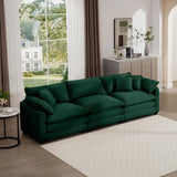 Mid-Century Modern 3 Seater Sectional Sofa With Arm And Throw Pillows - Furniture Home Direct