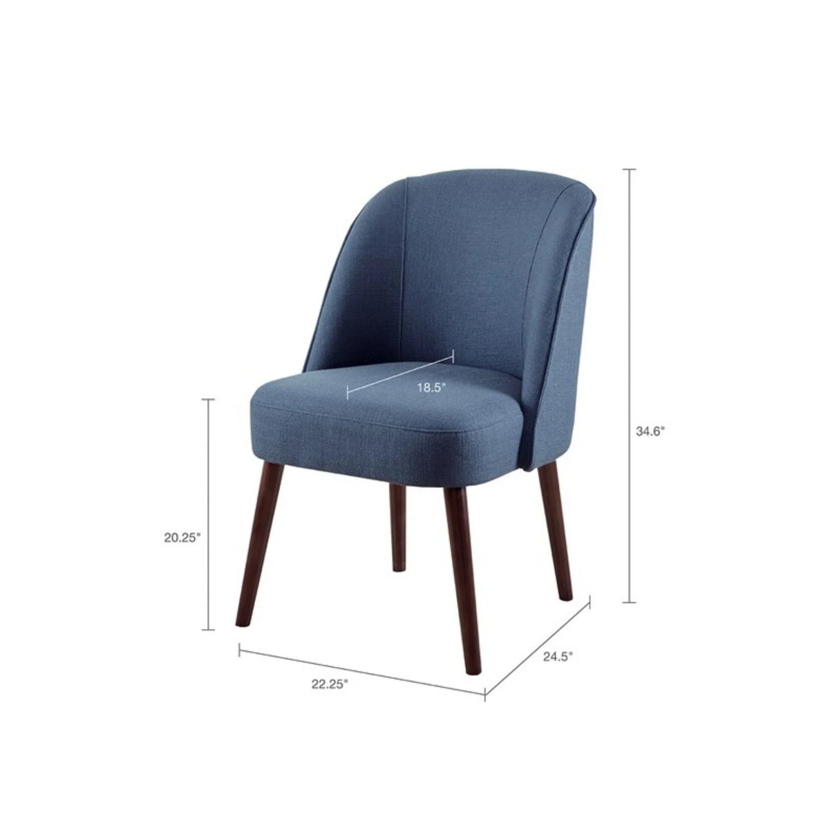 Bexley - Rounded Back Dining Chair With Wraparound Back - Blue - Furniture Home Direct