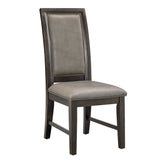 Dining Set Round Table Upholstered Chairs Seats Six Brown - Furniture Home Direct
