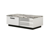 Matilda - Coffee Table With White Faux Marble Top - White - Furniture Home Direct