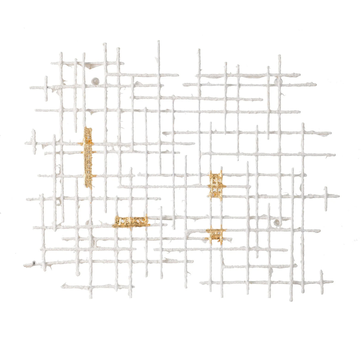 Iron Wall Decor - White / Gold - Furniture Home Direct