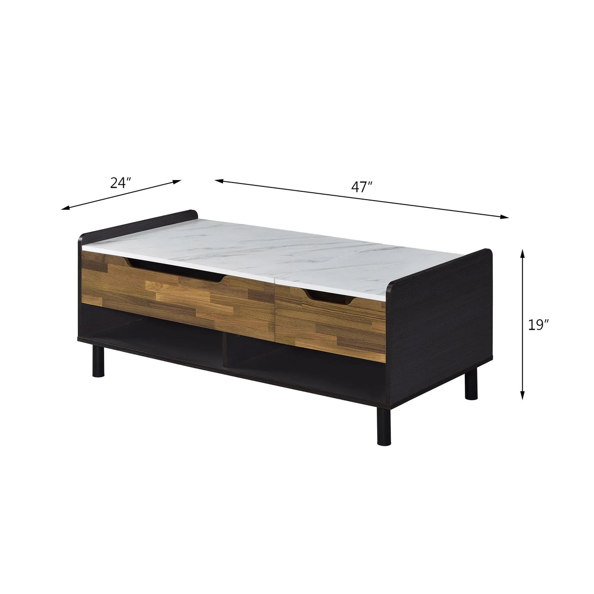 Axel - Printed Faux Marble Coffee Table With Lift Top - Marble - Furniture Home Direct