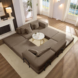 Modular L Shaped Floor Living Room Sofa Set With 6 Pillows - Furniture Home Direct
