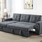 Toby - Woven Fabric Reversible Sleeper Sectional Sofa With Storage Chaise Cup Holder Charging Ports And Pockets - Furniture Home Direct