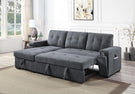 Toby - Woven Fabric Reversible Sleeper Sectional Sofa With Storage Chaise Cup Holder Charging Ports And Pockets - Furniture Home Direct