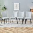 Dining Chairs Upholstered PU Cushions Modern Light Gray - Furniture Home Direct