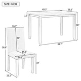 5 Piece Dining Set Table With 4 Thicken Cushion Dining Chairs - White / Beige / Black - Furniture Home Direct