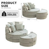 Modern Oversized Round Barrel Accent Chair With Ottoman - Furniture Home Direct