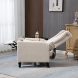 Arm Pushing Recliner Chair, Modern Button Tufted Wingback Push Back Recliner Chair, Living Room Chair Fabric Pushback Manual Single Reclining Sofa Home Theater Seating For Bedroom - Furniture Home Direct