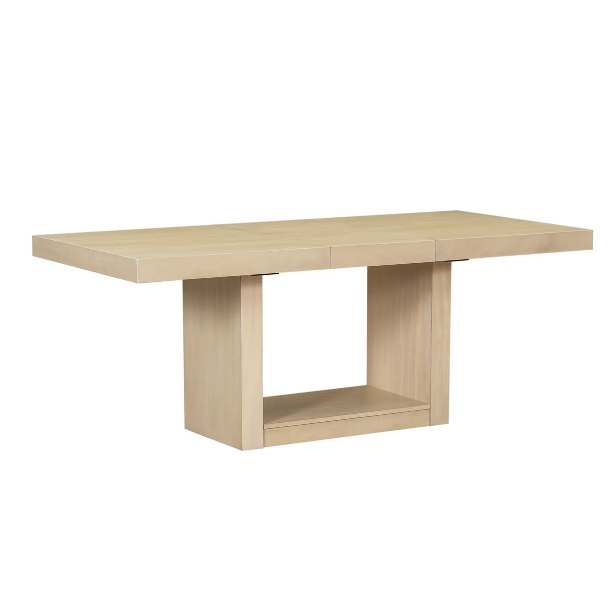 Dining Set Extendable Pedestal Table Bench And Chairs Beige - Furniture Home Direct