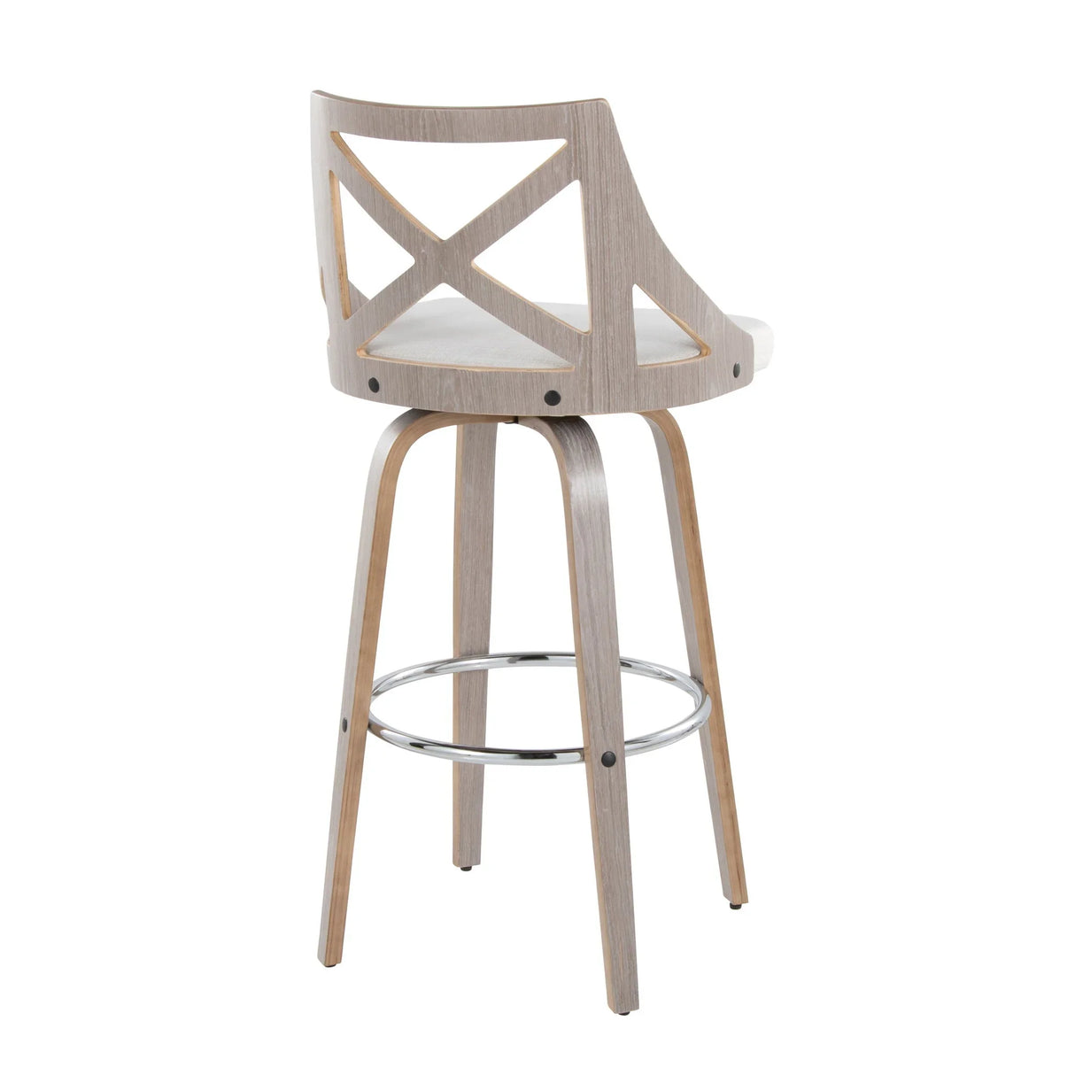 Charlotte - Farmhouse Fixed Height Bar Stool With Round Footrest (Set of 2) - Furniture Home Direct