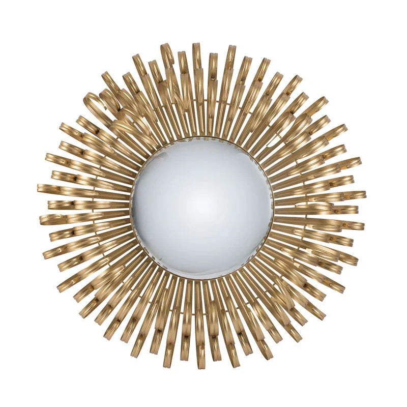 Sunburst Design Wall Mirror Decorative en For Entryway, Modern Living Room - Gold - Furniture Home Direct