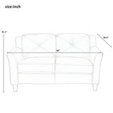 Tufted 3 Piece Living room Set Sofa, love Seat and Chair - Foam Green - Furniture Home Direct