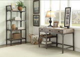 Gorden - Weathered Antique Metal Writing Desk - Oak - Furniture Home Direct