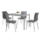Fuji Mason - Upholstered Swivel Contemporary Dining Set Dining Set, Glass, 5 Piece - Furniture Home Direct