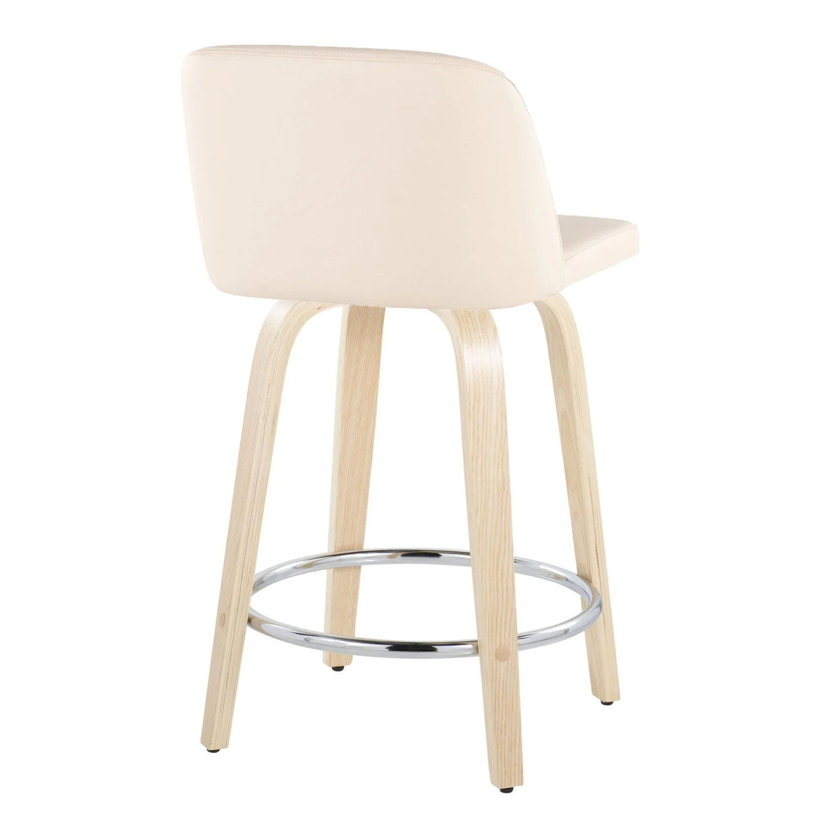 Toriano - Contemporary Fixed Height Counter Stool & Swivel And Round Footrest (Set of 2) - Furniture Home Direct