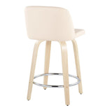 Toriano - Contemporary Fixed Height Counter Stool & Swivel And Round Footrest (Set of 2) - Furniture Home Direct