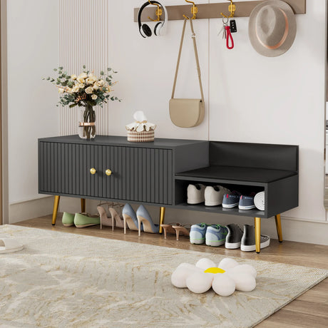 Modern Shoe Cabinet - Black - Furniture Home Direct
