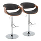 Curvo - Mid Century Modern Adjustable Barstool With Swivel With Straight T Footrest - Furniture Home Direct