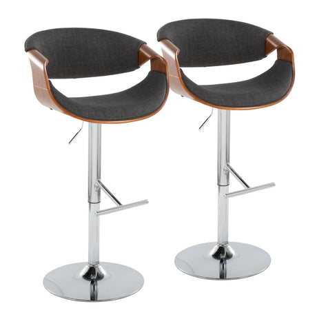 Curvo - Mid Century Modern Adjustable Barstool With Swivel With Straight T Footrest - Furniture Home Direct