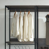 Closet System Industrial Metal Frame With Wood Panels Brown - Furniture Home Direct