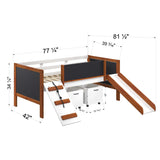 Aurea - Twin Loft Bed With Slide Slats Ststem Included - Cherry Oak / White - Furniture Home Direct