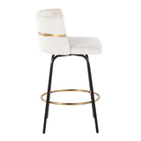 Cinch - Contemporary Fixed Height Counter Stool With Swivel & Round Footrest (Set of 2) - Furniture Home Direct