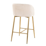Fran - Pleated Contemporary / Glam Fixed Height Counter Stool (Set of 2) - Furniture Home Direct