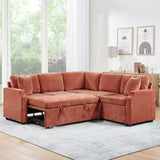Modern L Shaped Sectional Sofa Bed With Hidden Storage Chenille Upholstery - Furniture Home Direct