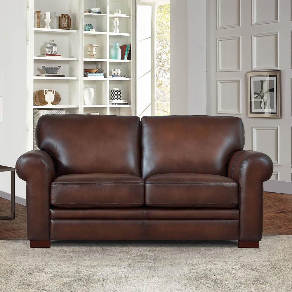 Brookfield - Leather Loveseat - Furniture Home Direct