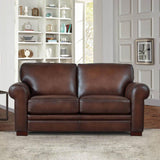 Brookfield - Leather Loveseat - Furniture Home Direct