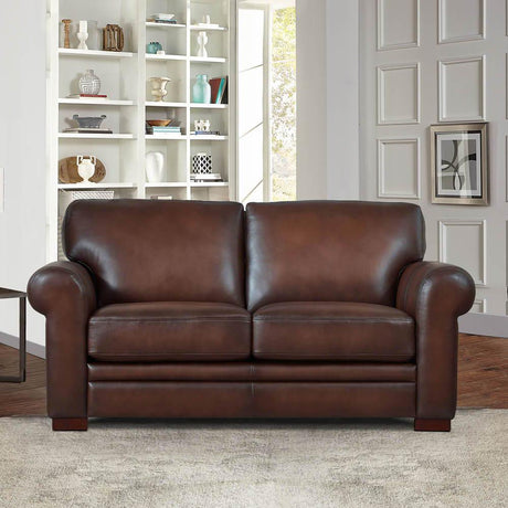 Brookfield - Leather Loveseat - Furniture Home Direct