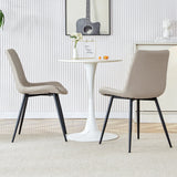 Dining Chairs Faux Leather Set Of 6 Modern Light Gray - Furniture Home Direct