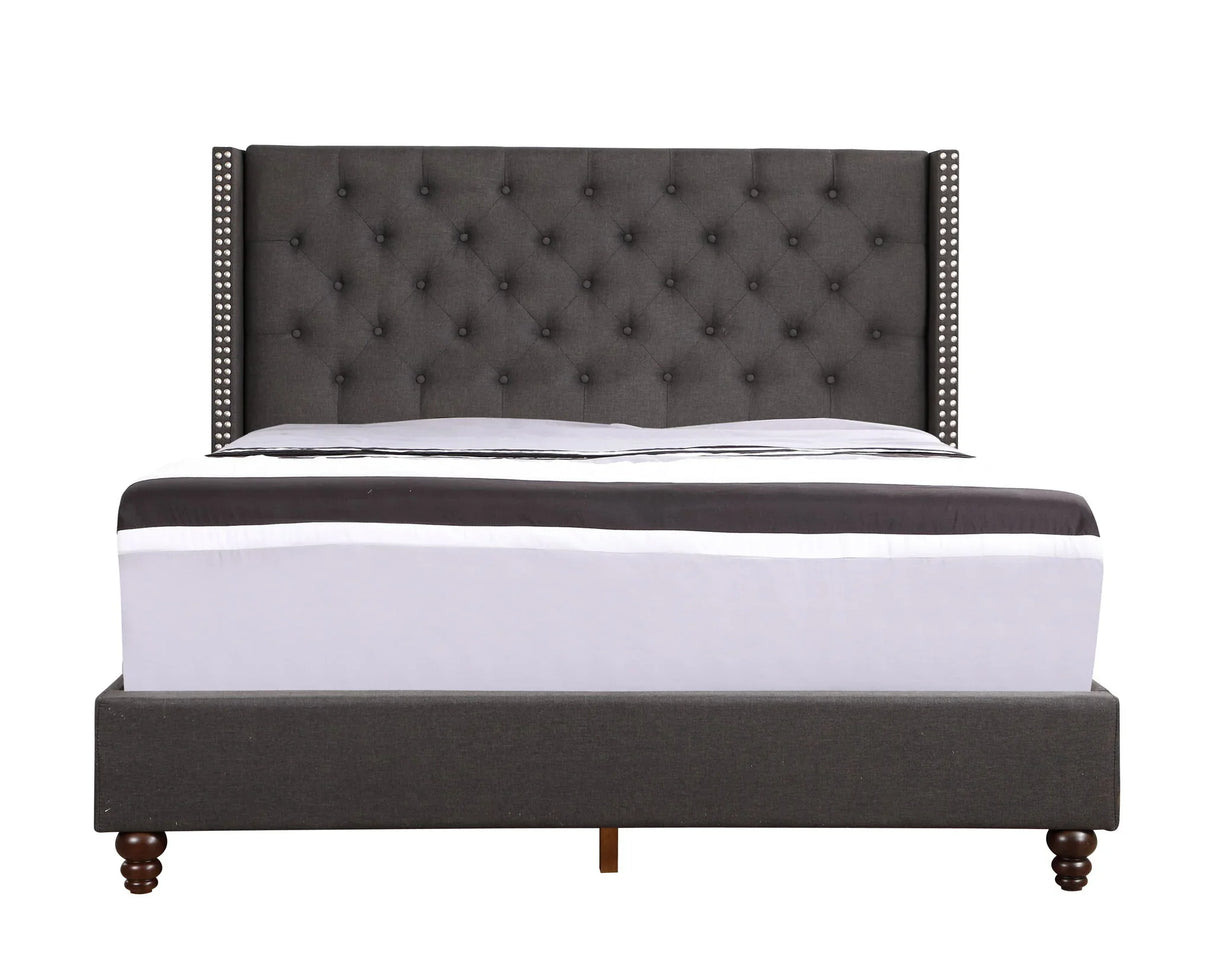 Nailhead Bed Transitional Vibrant - Furniture Home Direct