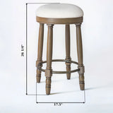 360° Swivel Wooden Barstools With Upholstered Seat, Counter Height (Set of 2) - Furniture Home Direct
